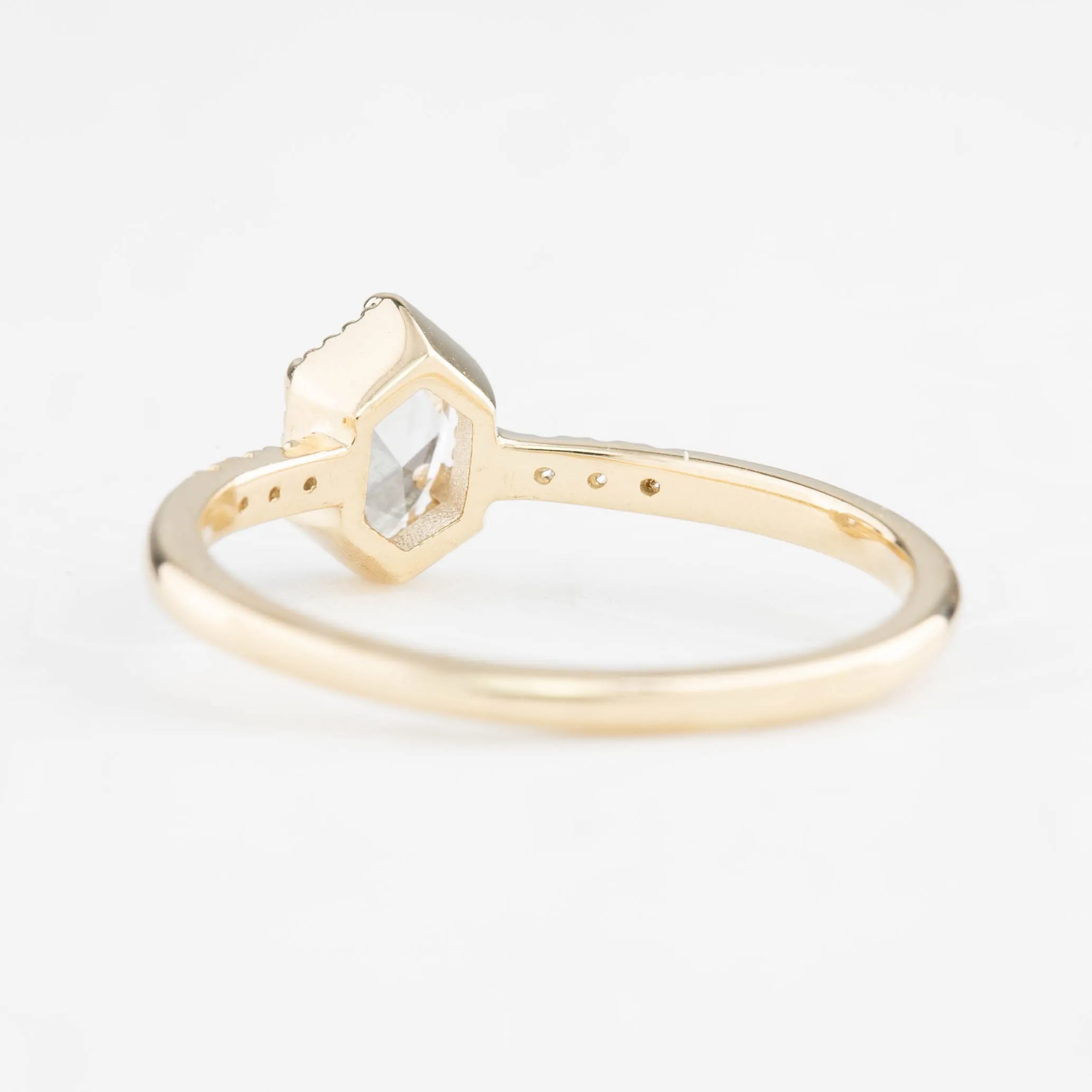 Grace Ring 0.37ct Oval Rose Cut Diamond, 14K Yellow Gold (One of a kind)