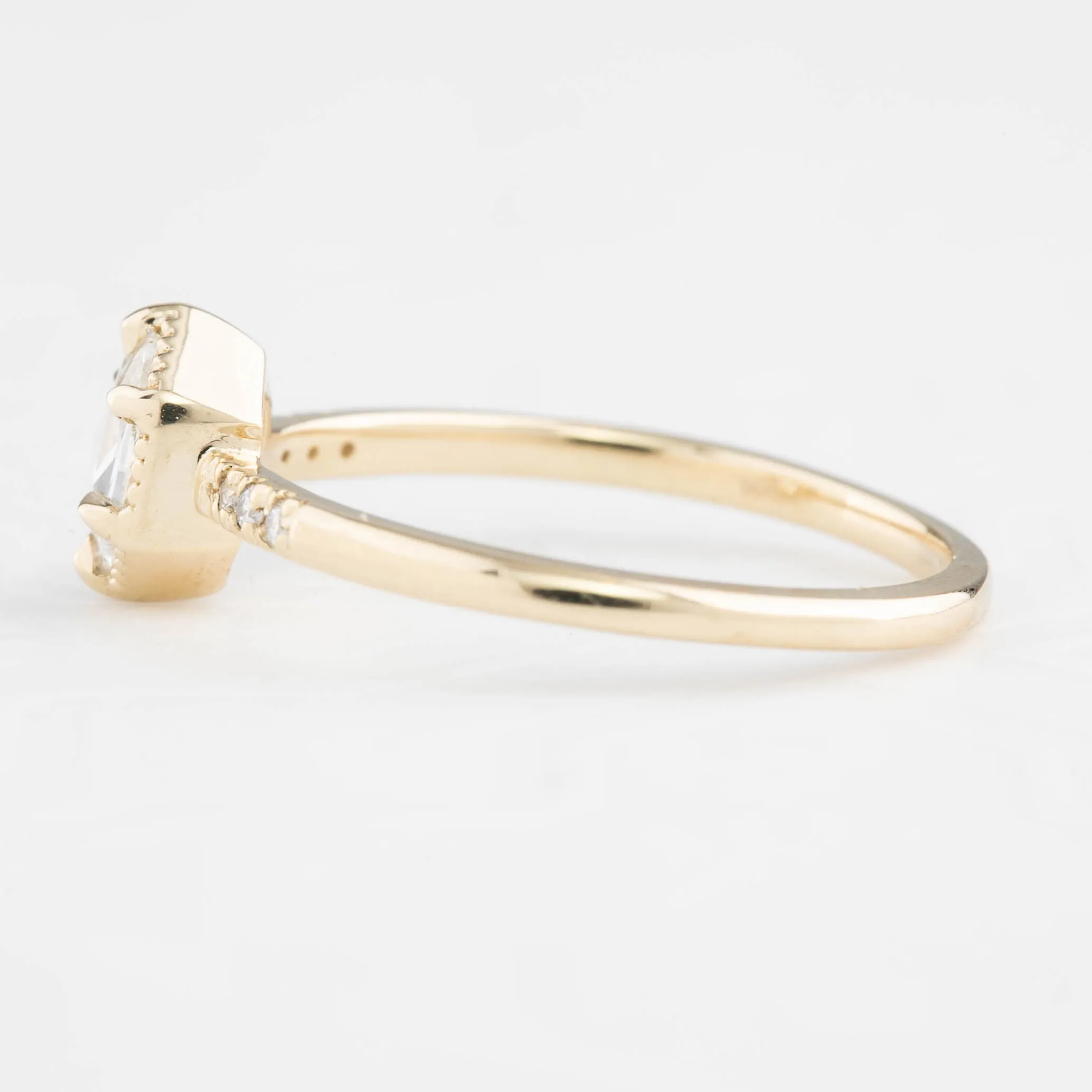 Grace Ring 0.37ct Oval Rose Cut Diamond, 14K Yellow Gold (One of a kind)