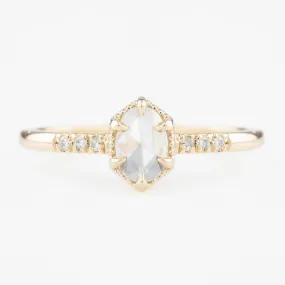 Grace Ring 0.37ct Oval Rose Cut Diamond, 14K Yellow Gold (One of a kind)