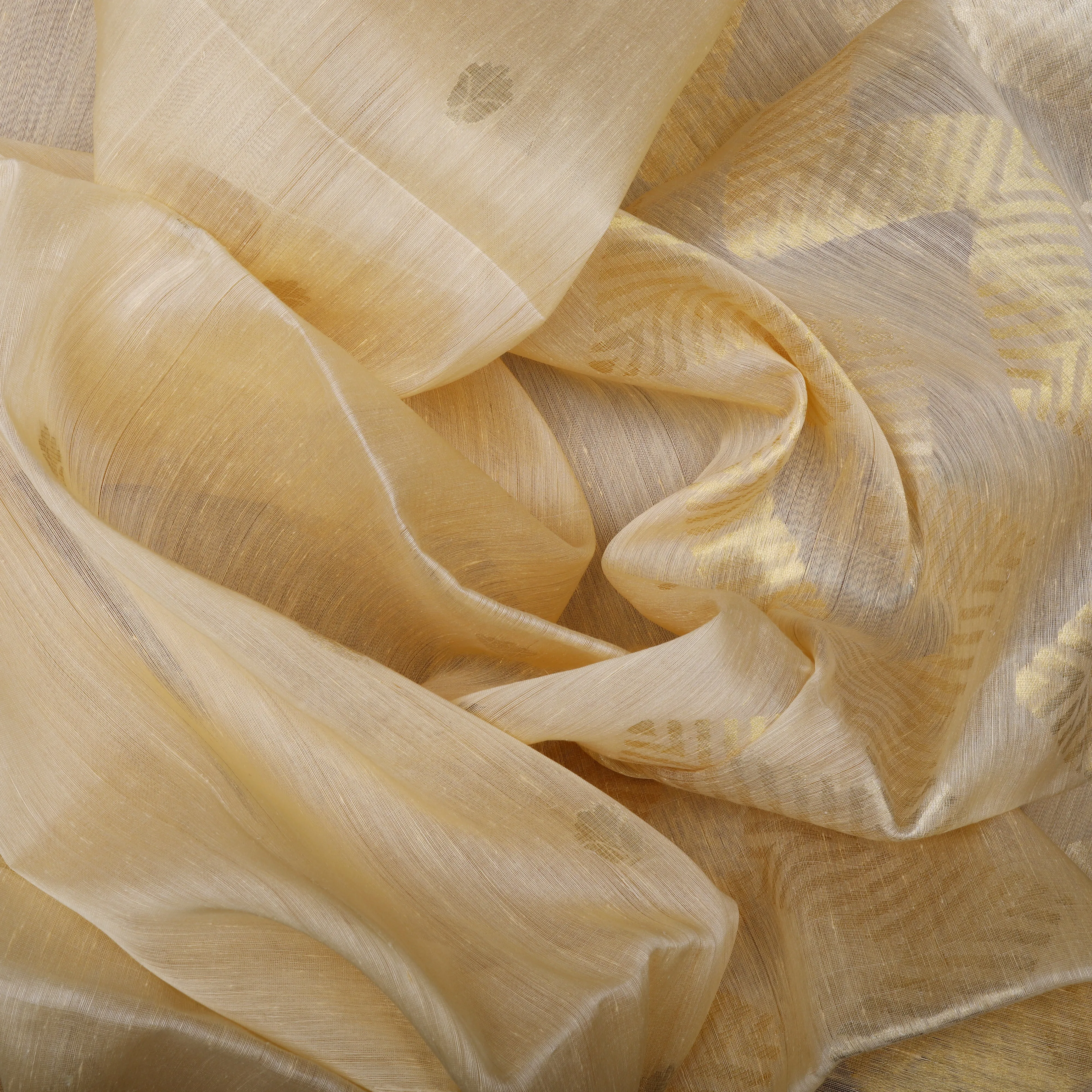 Handwoven Off-white Silk Cotton Saree - 728T002023DSC