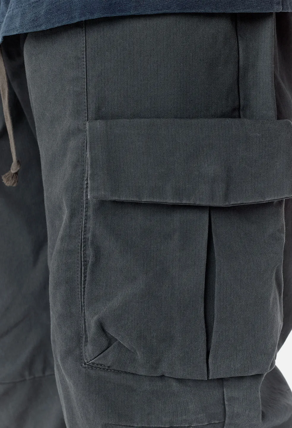 Herringbone Cargo Pants / Charcoal