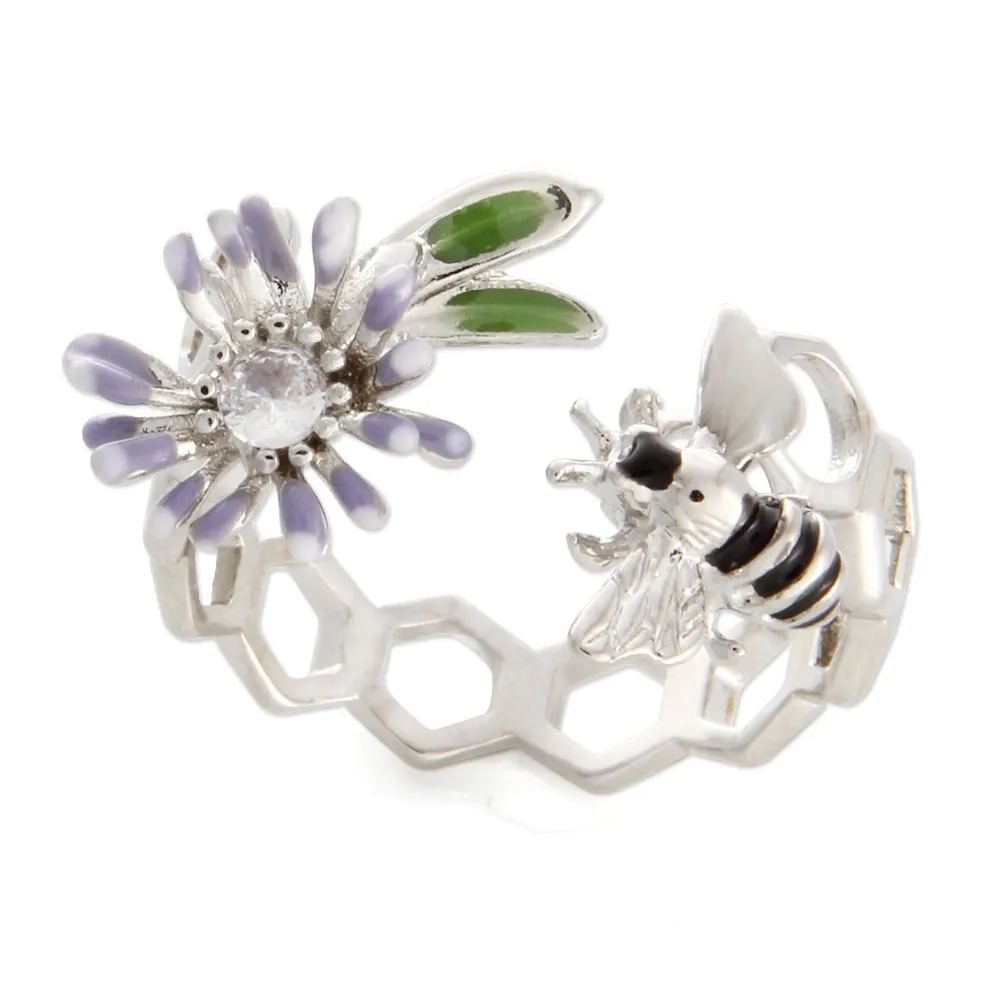 Honeycomb and Flower Ring