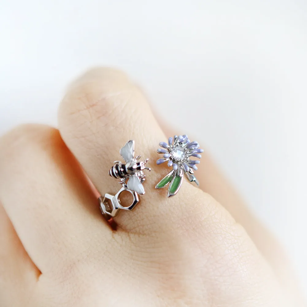 Honeycomb and Flower Ring