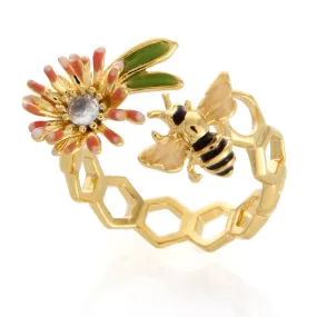 Honeycomb and Flower Ring