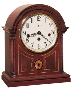 Howard Miller Barrister Chiming Mantel Clock - Key Wind - Mahogany Finish