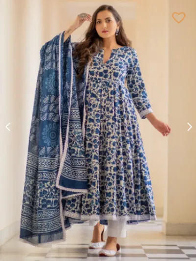 Indigo Anarkali Blue Uk Next Day