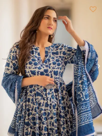 Indigo Anarkali Blue Uk Next Day