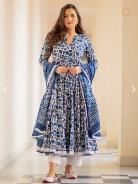 Indigo Anarkali Blue Uk Next Day