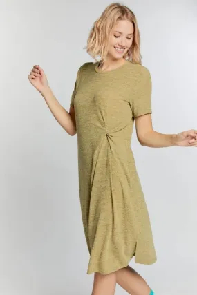 Janelle Tee Dress in Heathered Mustard