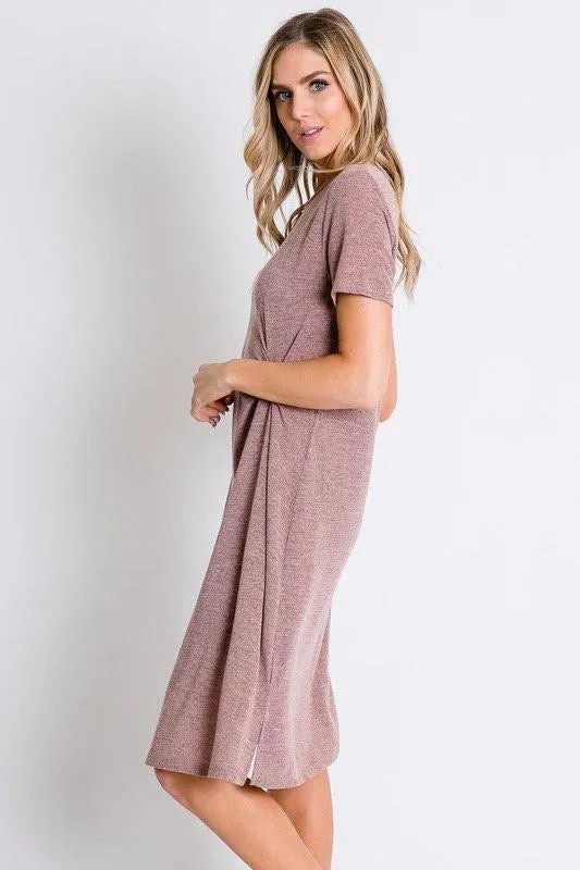 Janelle Tee Dress in Heathered Rose