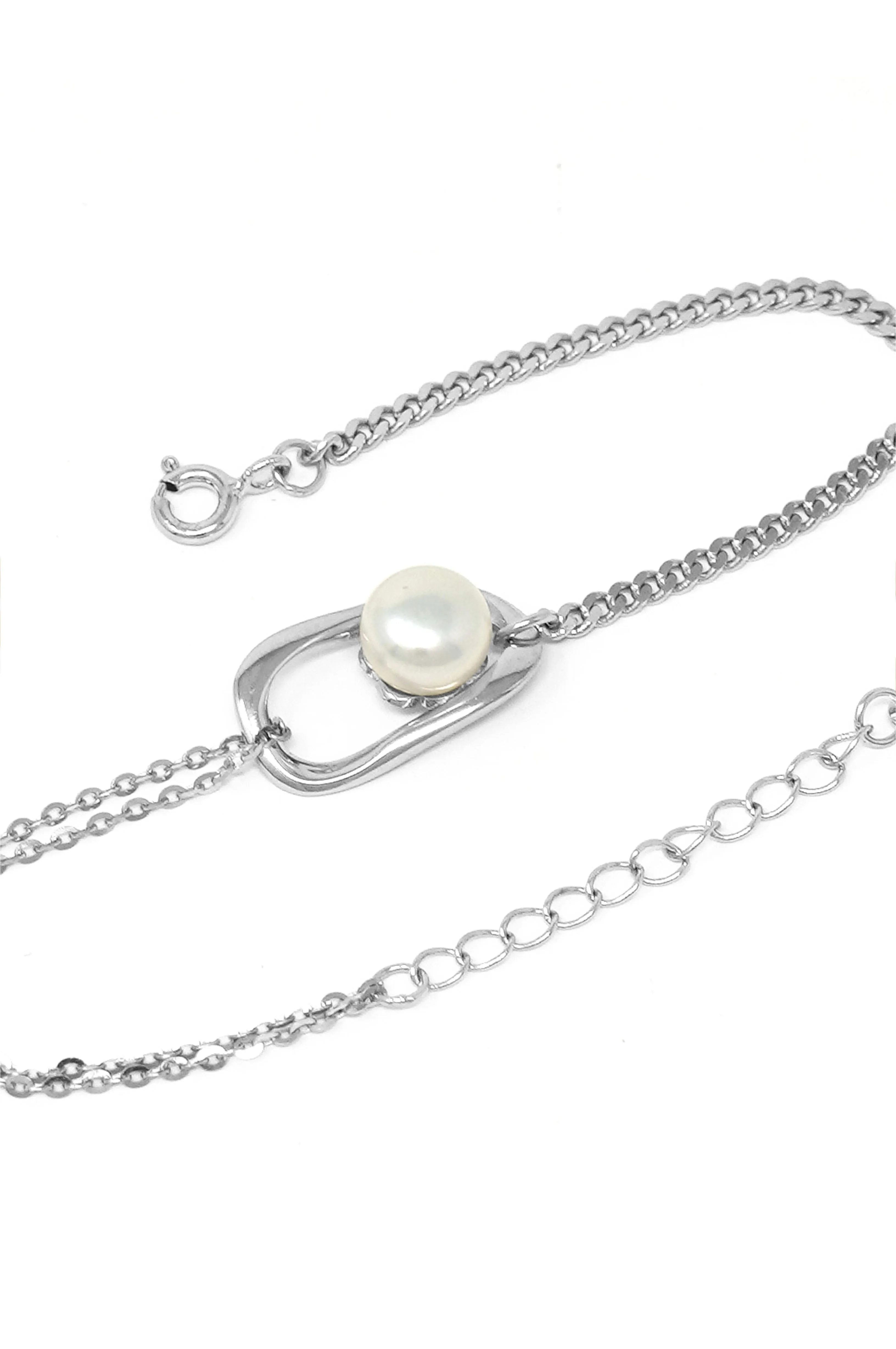 Joy Of Dance Pearl Sterling Silver Chain Bracelet