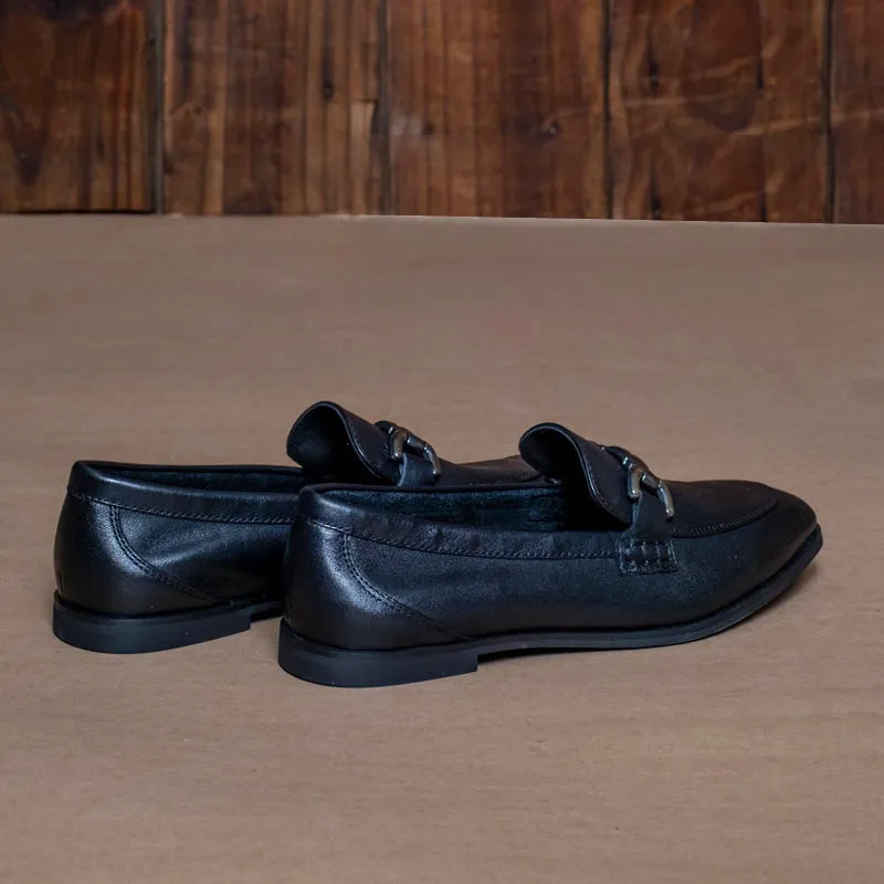 Kingsley Heath Buckle Loafer Black/Brass/Brass