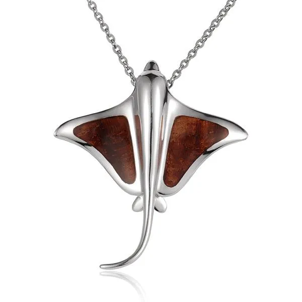 Koa Wood Eagle Ray Pendant