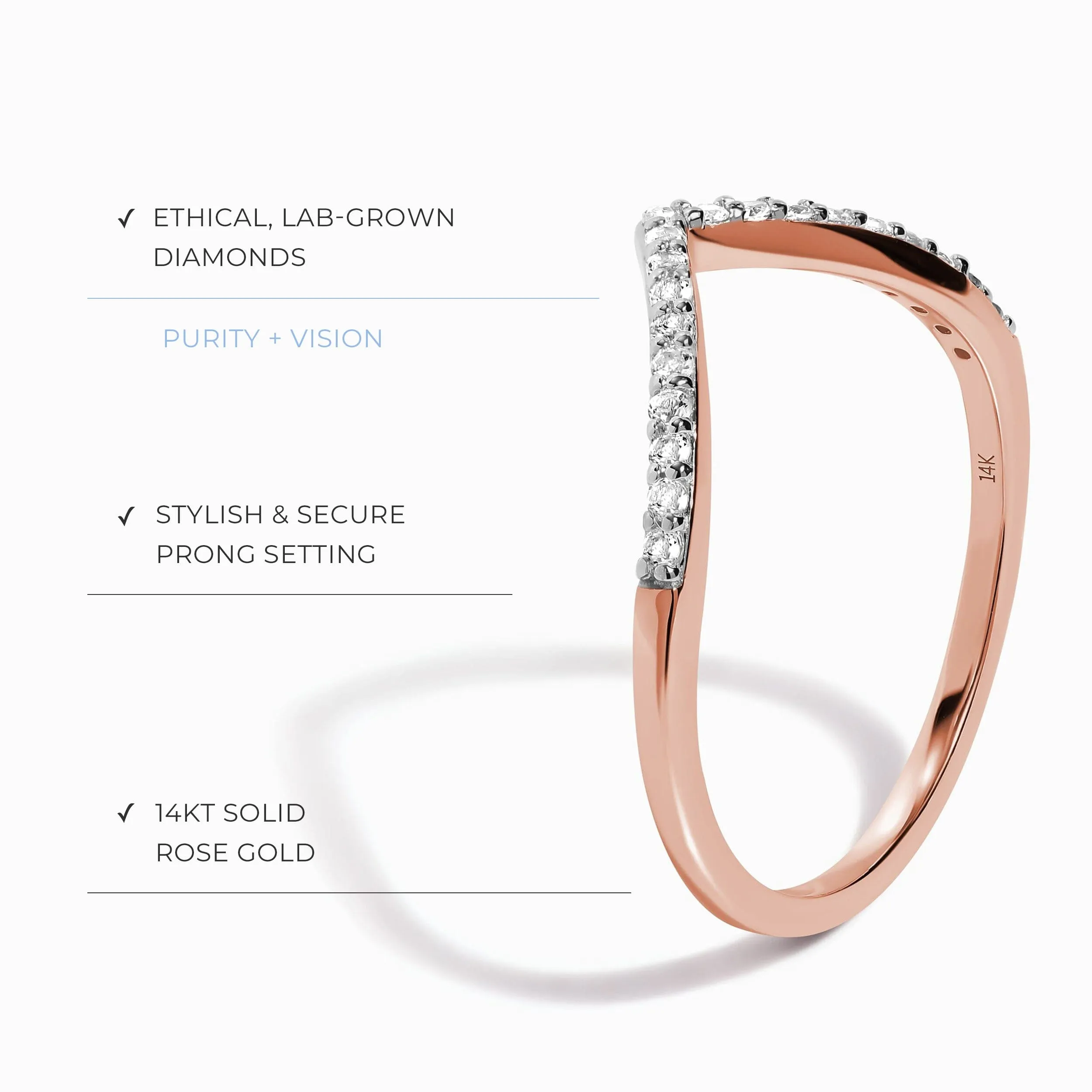 Lab Diamond Tear of Joy Ring & Bonding Arc Band