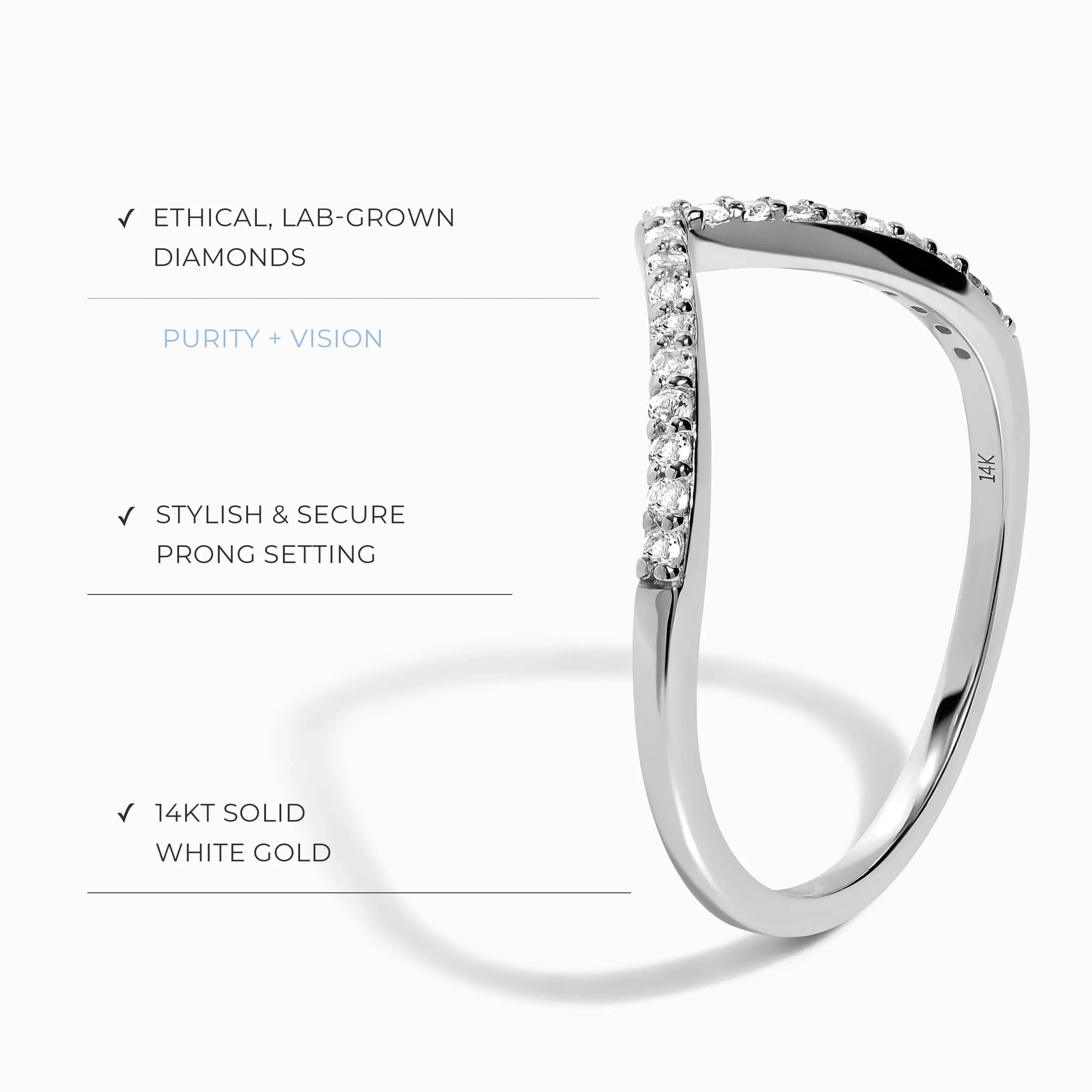 Lab Diamond Tear of Joy Ring & Bonding Arc Band