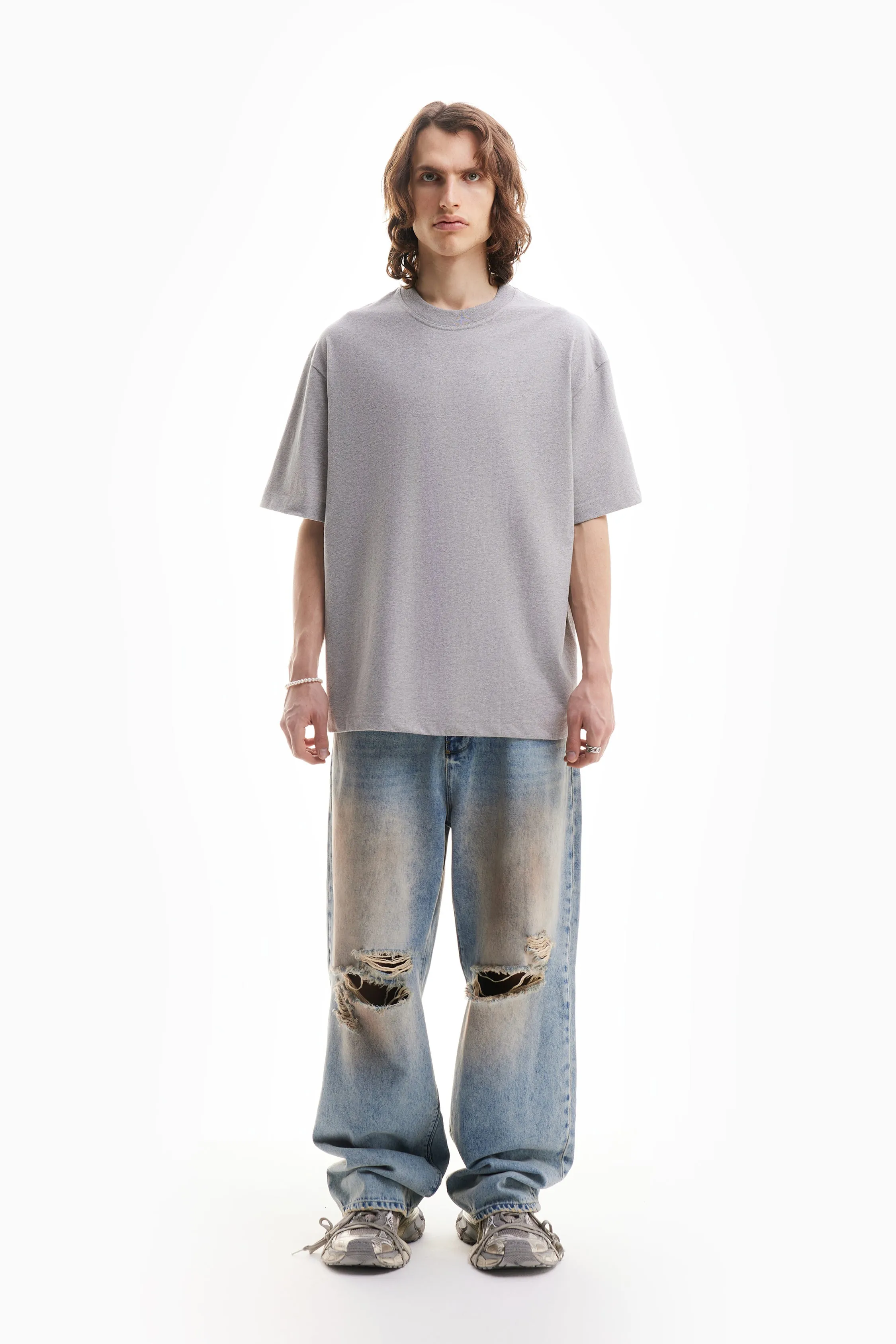 LIGHT GREY MELANGE T-SHIRT