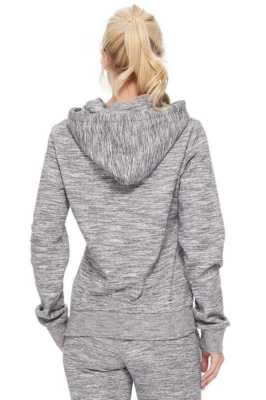 Lounge Basic Hoodie in Marled Charcoal