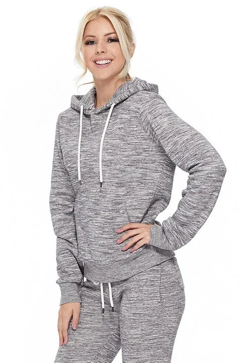 Lounge Basic Hoodie in Marled Charcoal