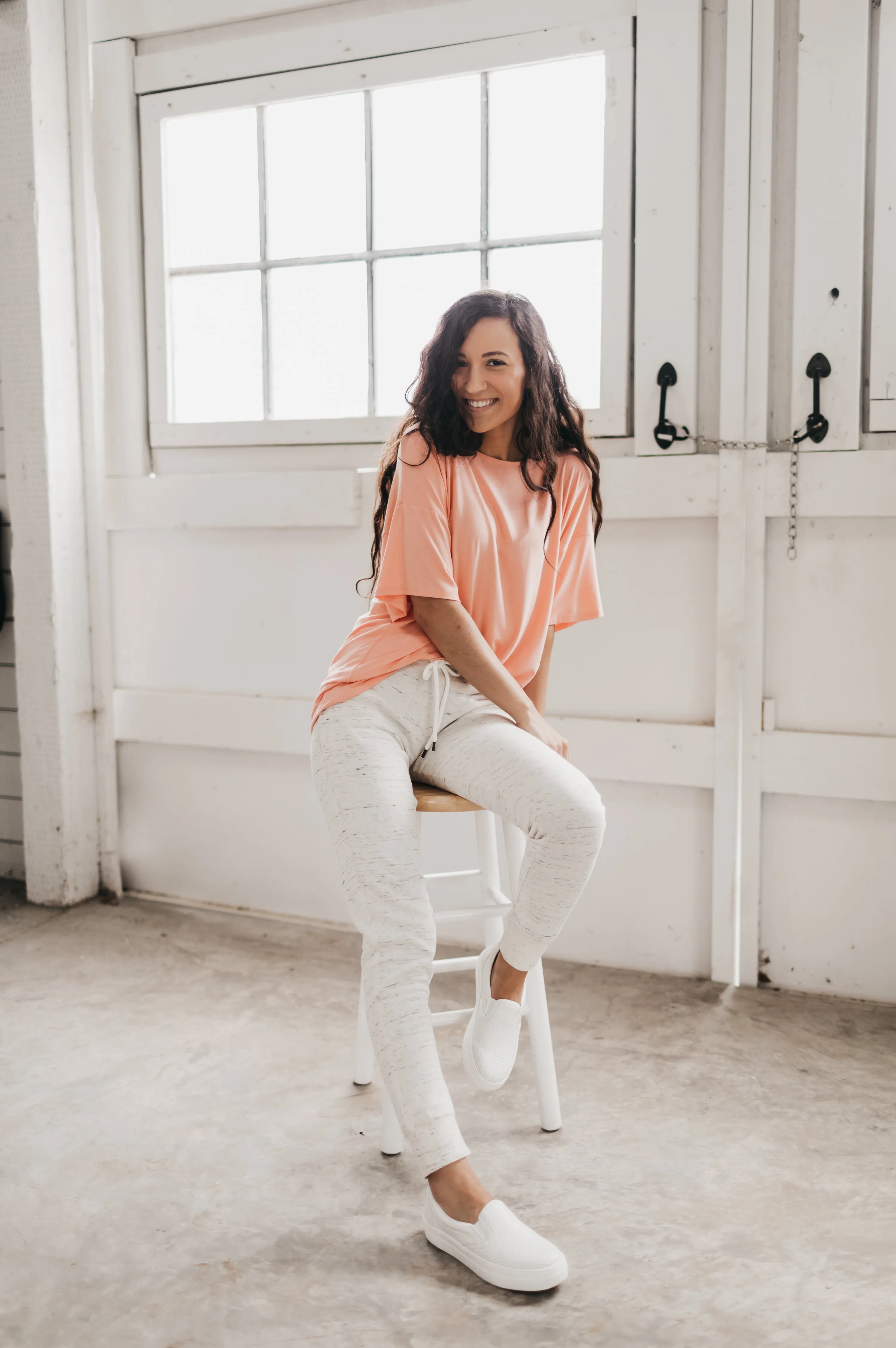 Lounge Jogger Sweat Pants in Heathered Ivory