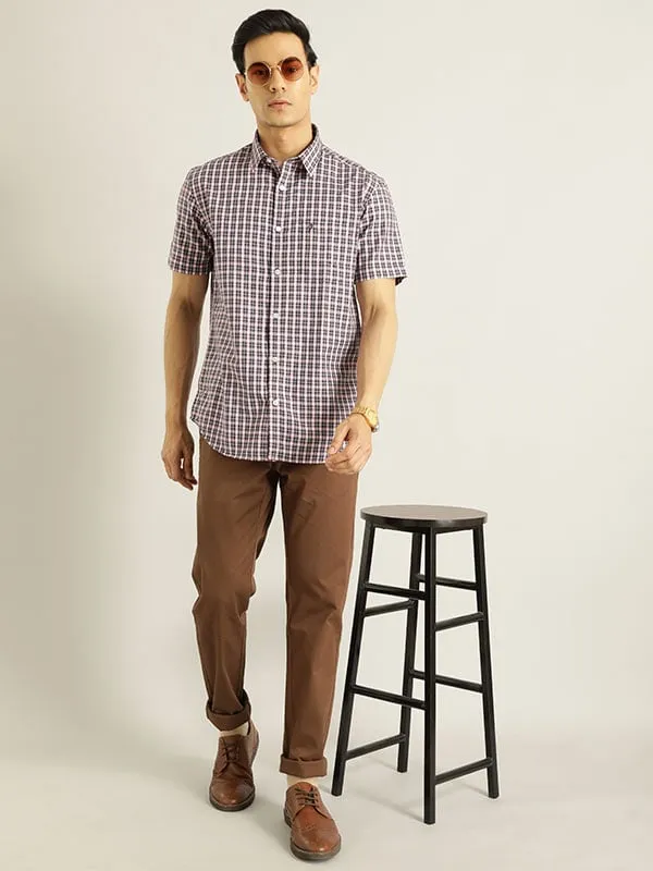 Men Checked Half Sleeve Cotton Shirt