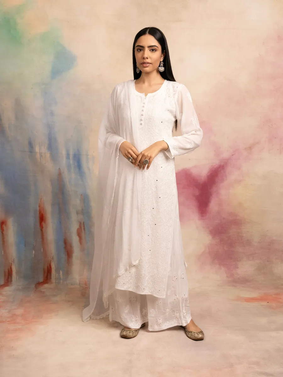 Nagma Premium Chikankari Mukaish Viscose Set