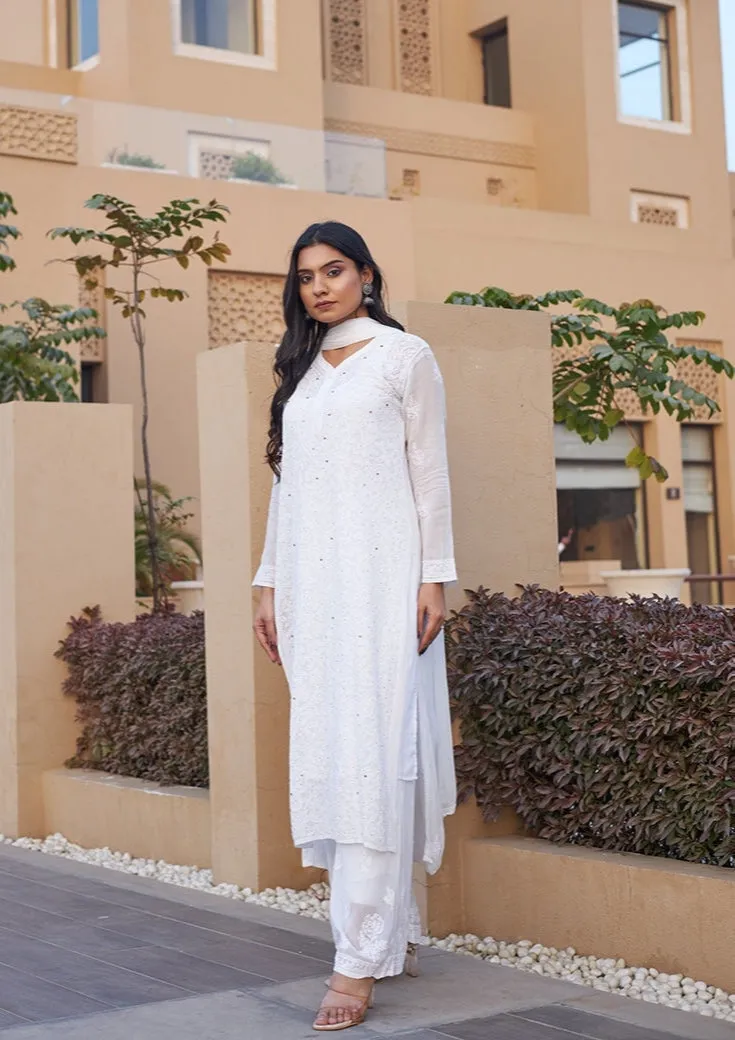 Nagma Premium Chikankari Mukaish Viscose Set