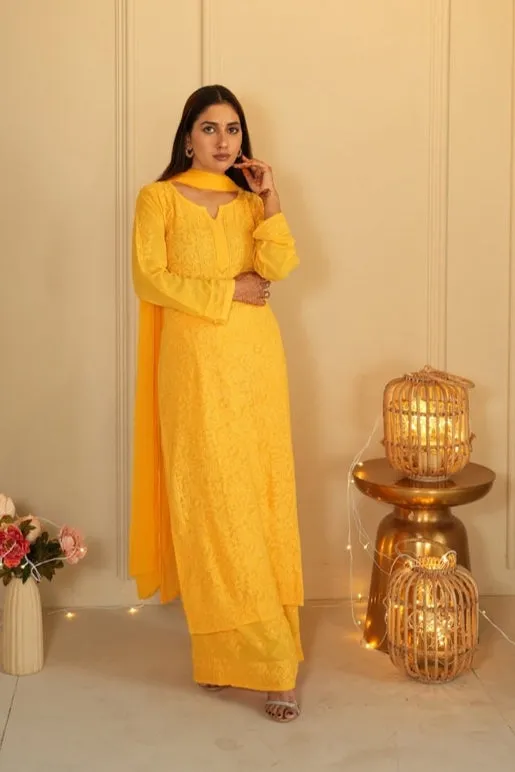 Nagma Premium Chikankari Mukaish Viscose Set