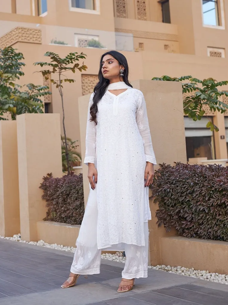 Nagma Premium Chikankari Mukaish Viscose Set