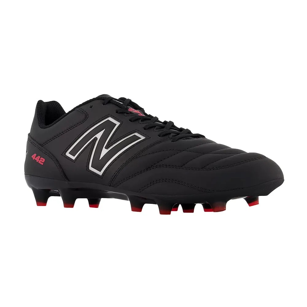 New Balance 442 V2 Pro FG Football Boots (Black/White/Red)