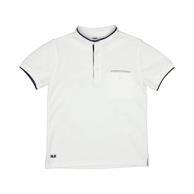 Nukutavake Short Sleeve Manderin Polo _White 6101-35