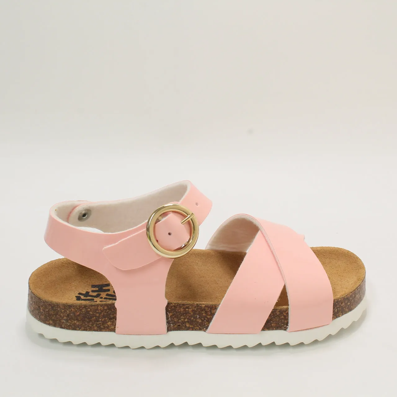 Odd Sizes - Kids Office Earthchild Sunny Junior Buckle Sandals Pink - UK Sizes Right 11 Junior/Left 10 Junior