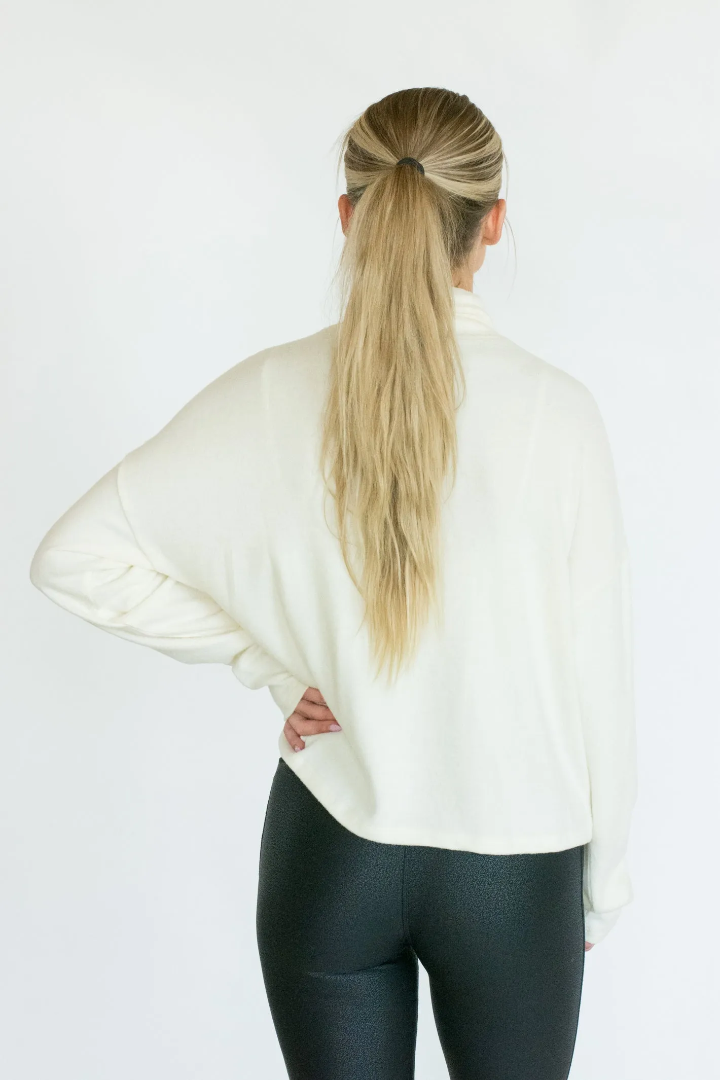 Off We Go Basic Cream Long Sleeve Top