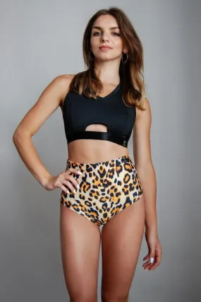 Pole Addict High Waisted Shorts - Sunrise Leopard