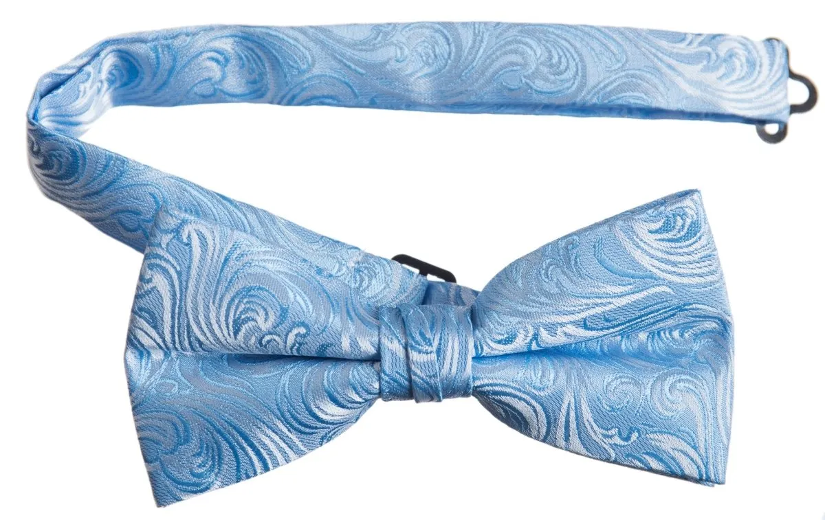 Pre-tied Adjustable Bow Tie of Satin Paisley Jacquard