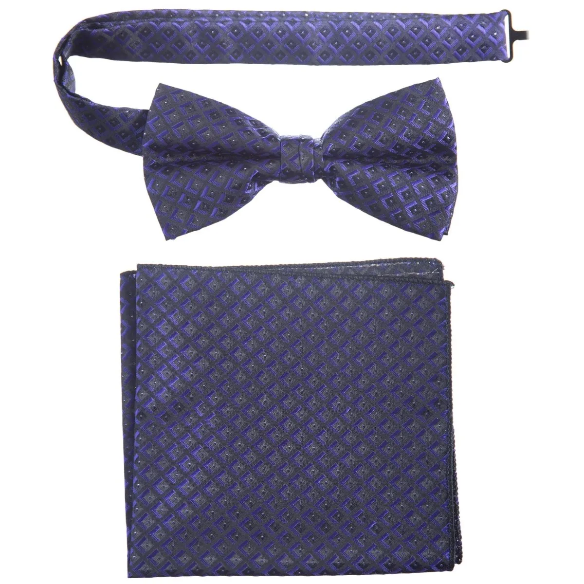 Pre-tied Bow Tie and Pocket Square Paisley Jacquard Handkerchief Sets