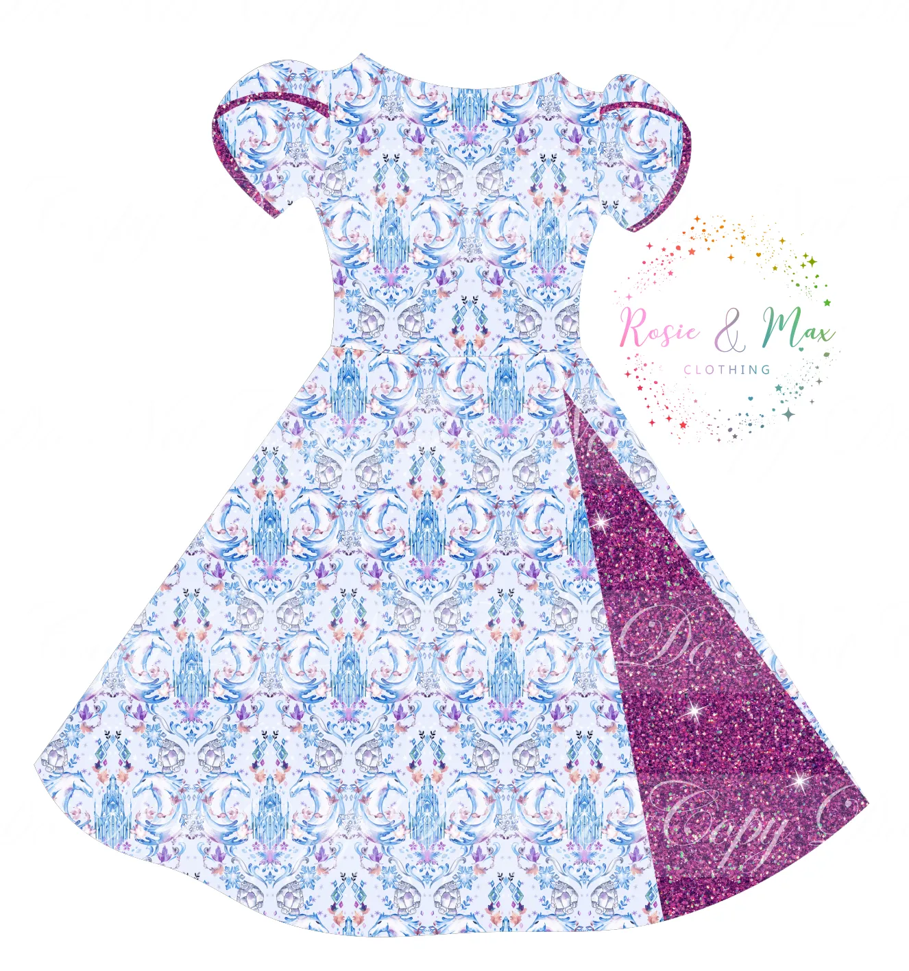 PREORDER - Ice Queen Damask - Peek-a-Boo Dress