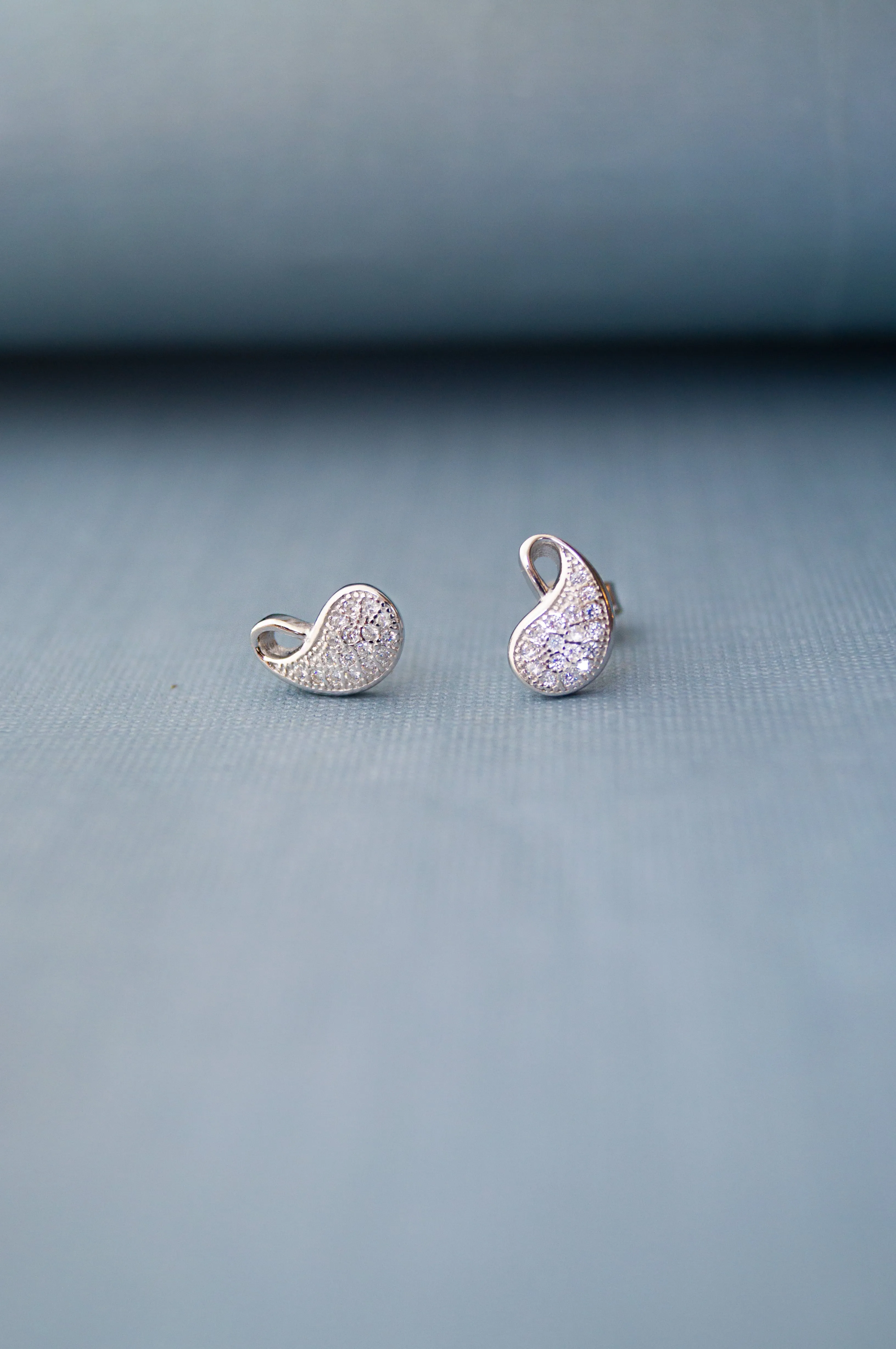 Pretty Paisley Rose Gold  Plated Sterling Silver Earrings