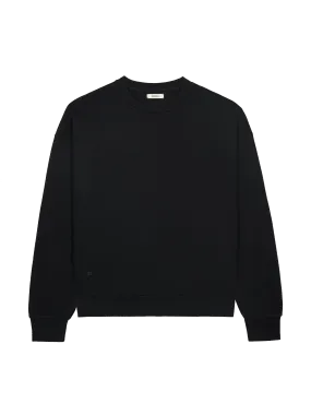 Recycled Wool Jersey Oversized Sweater—black