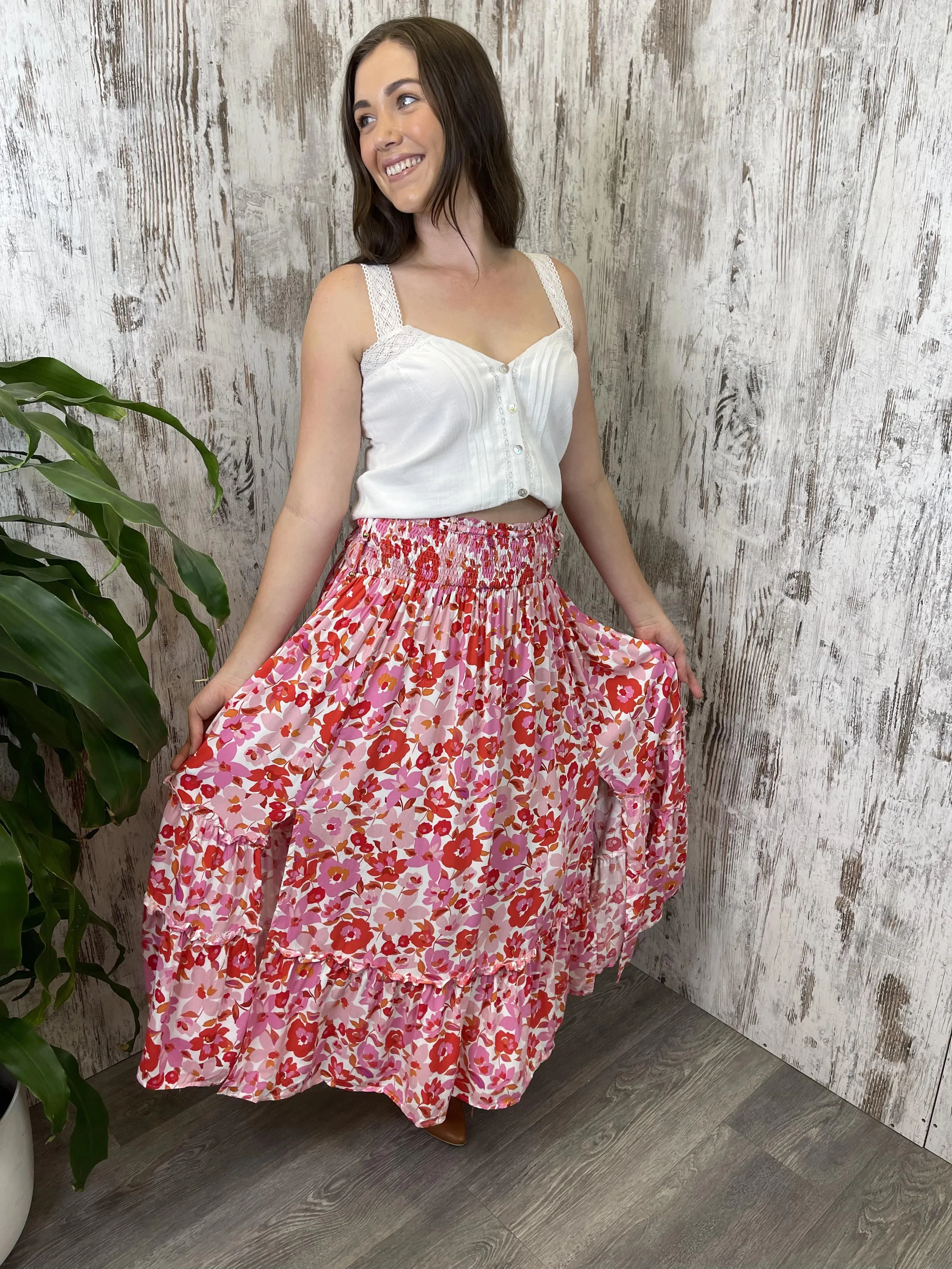 Sasha Maxi Skirt - Pink Blossom