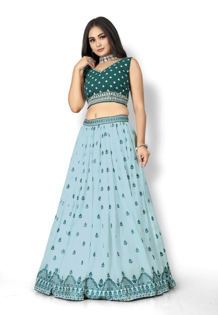 SKY-BLUE-EMBROIDERY-SOFT-NET-FABRIC-LEHNGHA