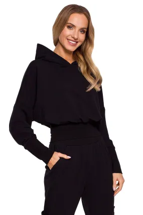 Soft Shell Hooded Sweatshirt in Black