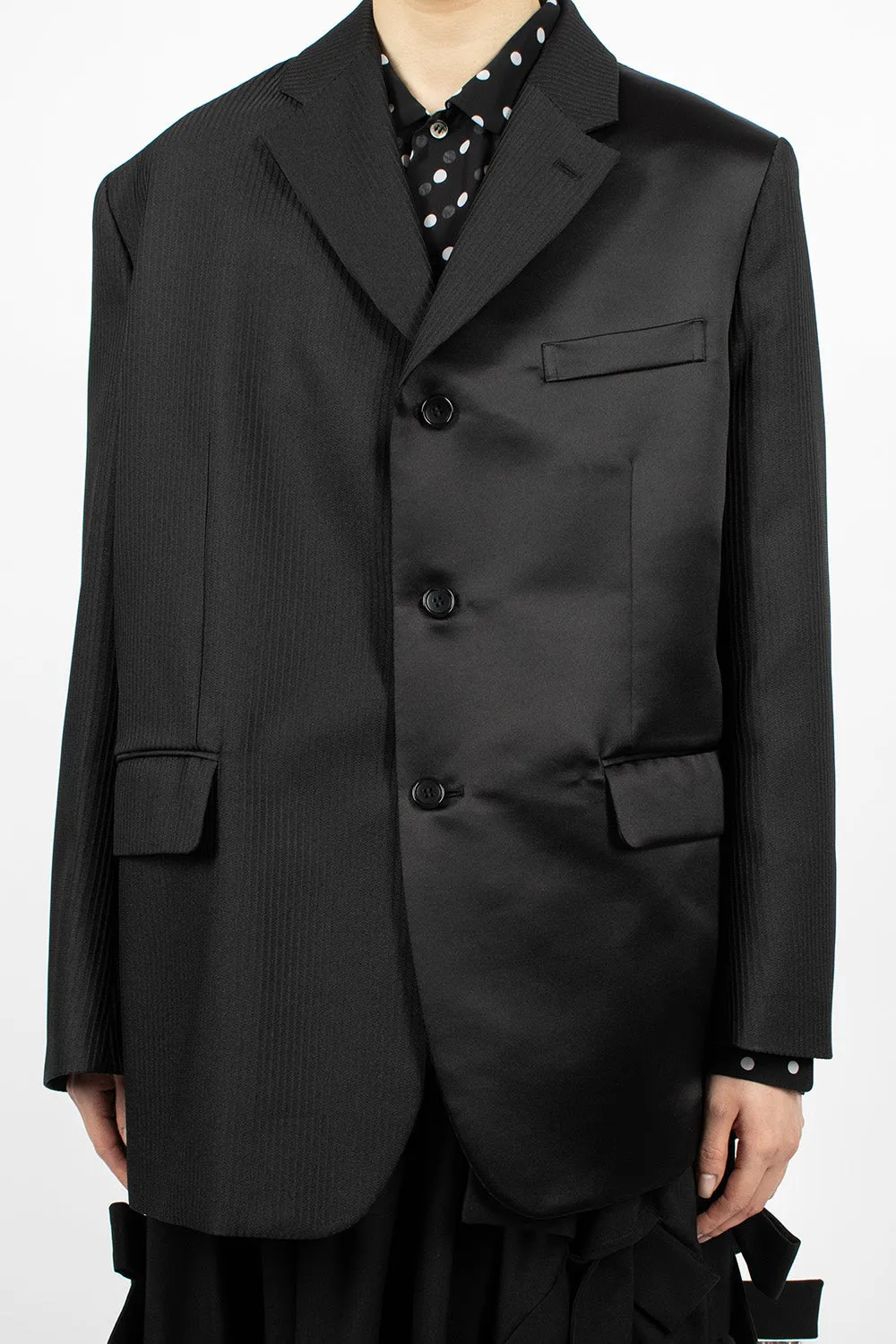 Stripe Jacquard Jacket Black