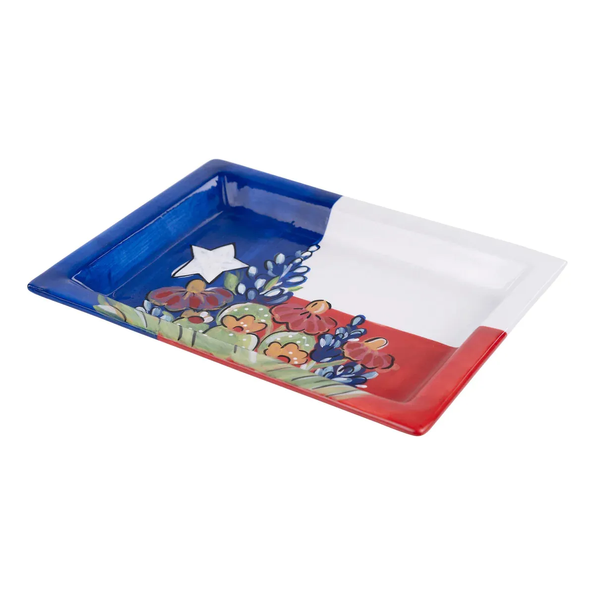 Texas Flag Wildflower Trinket Tray