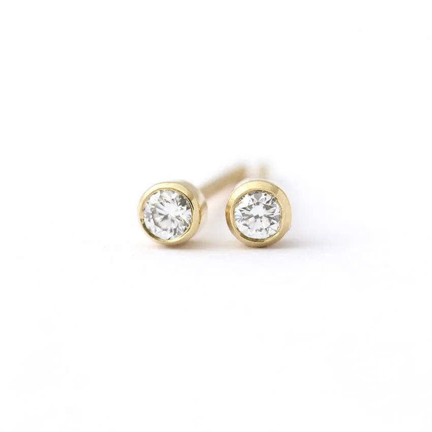 Tiny Diamond Earrings