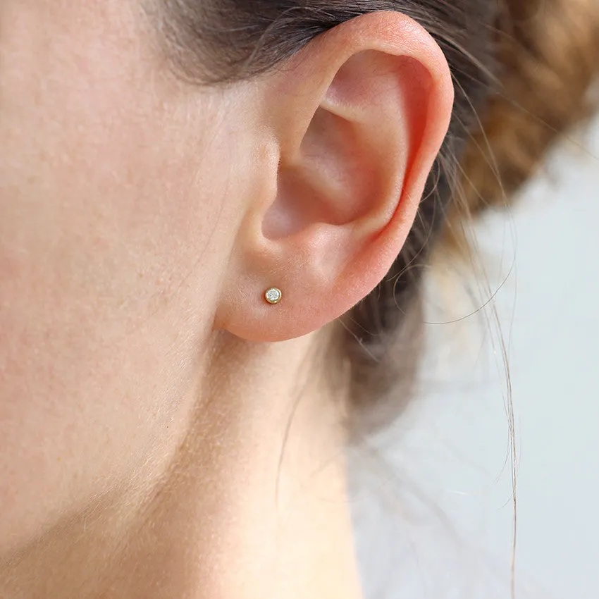 Tiny Diamond Earrings