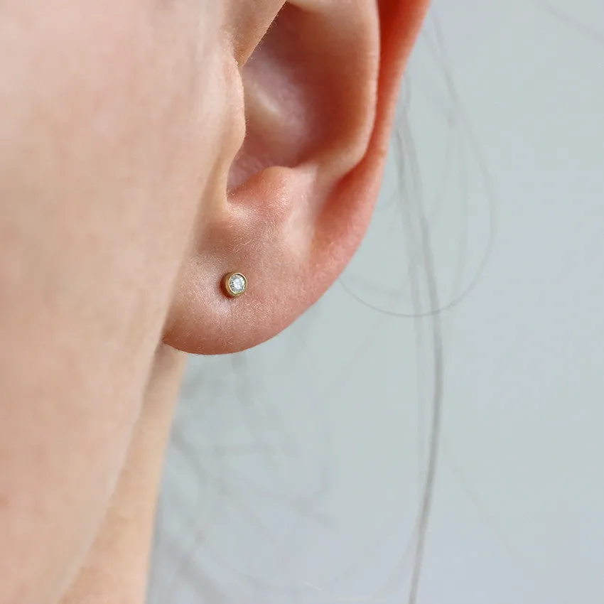 Tiny Diamond Earrings