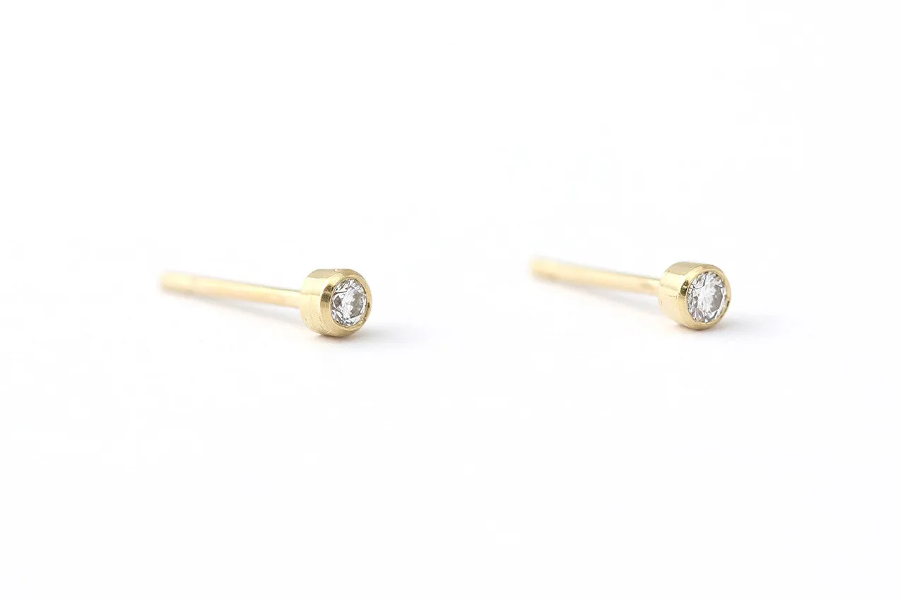 Tiny Diamond Earrings