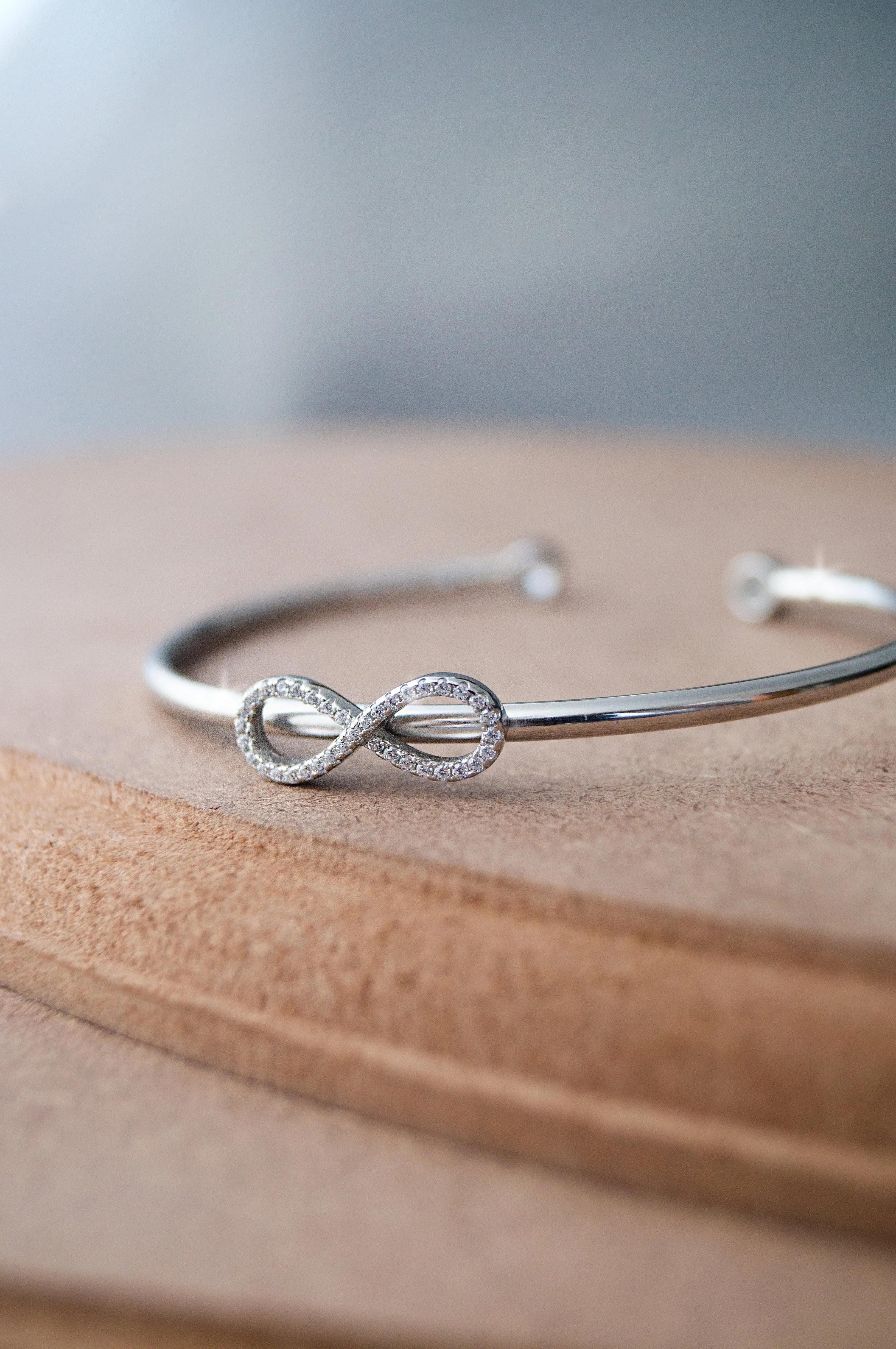 Trendy Infinity Sterling Silver Adjustable Bracelet