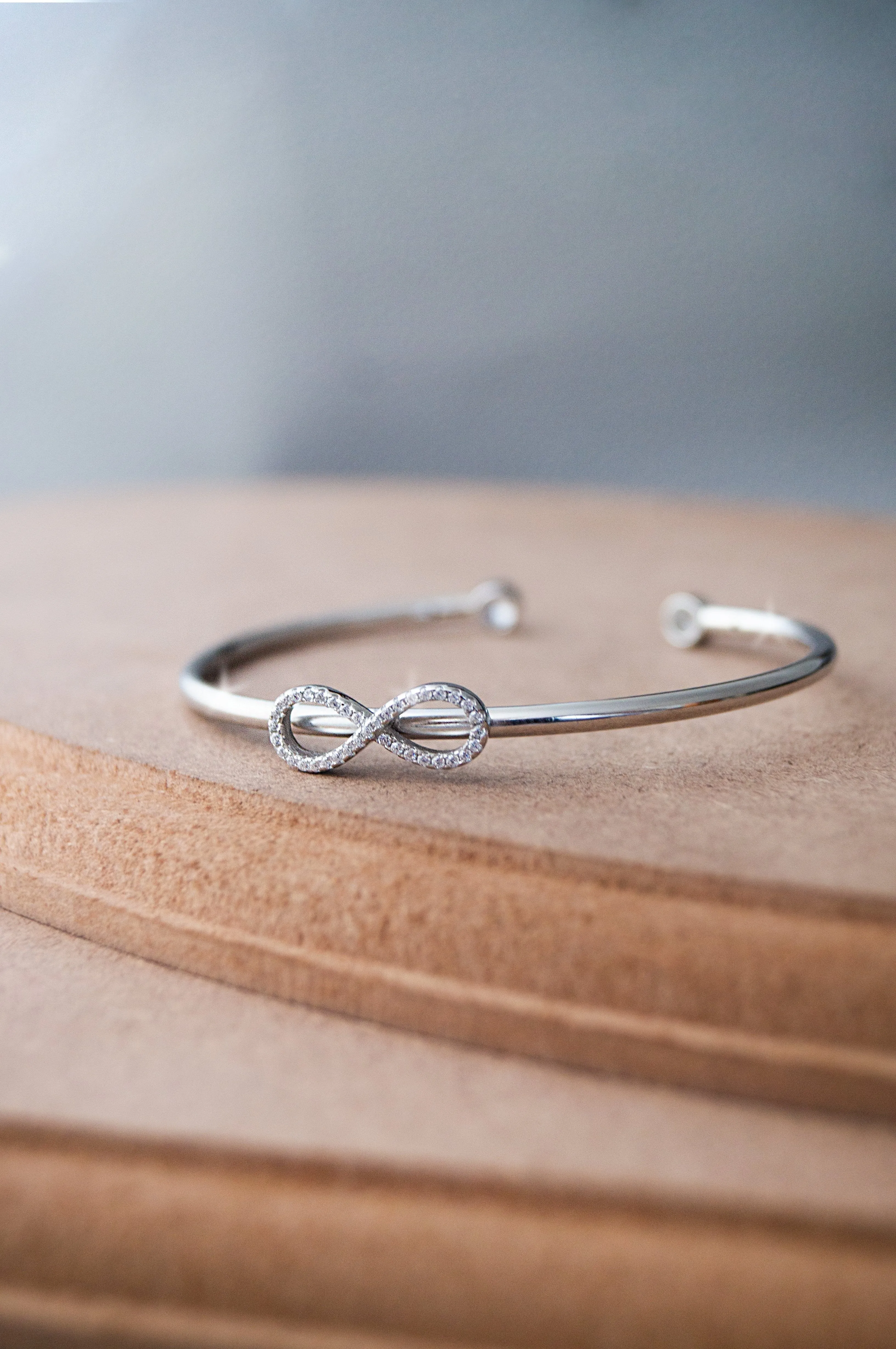 Trendy Infinity Sterling Silver Adjustable Bracelet