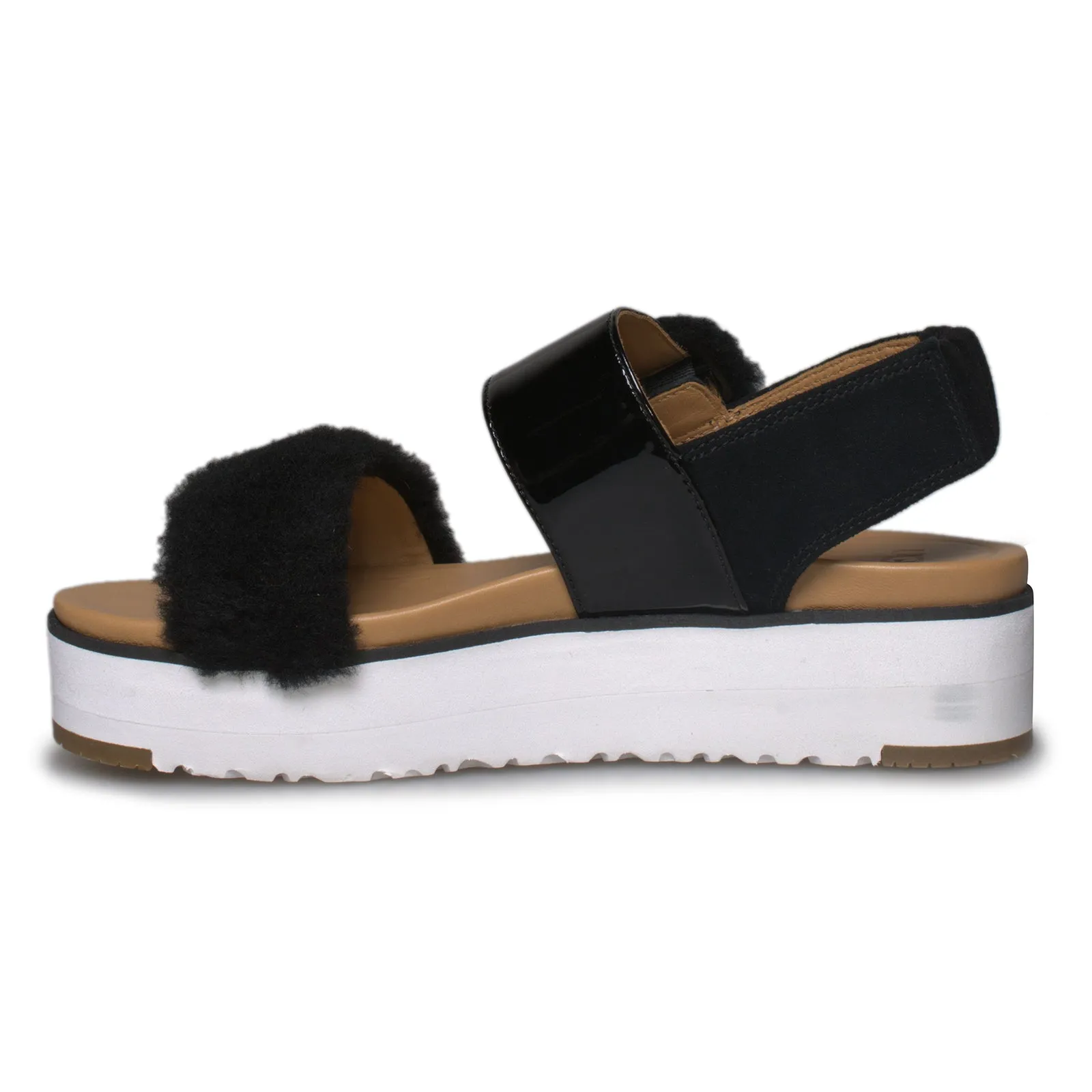 UGG Fluff Chella Black Sandals - Women's